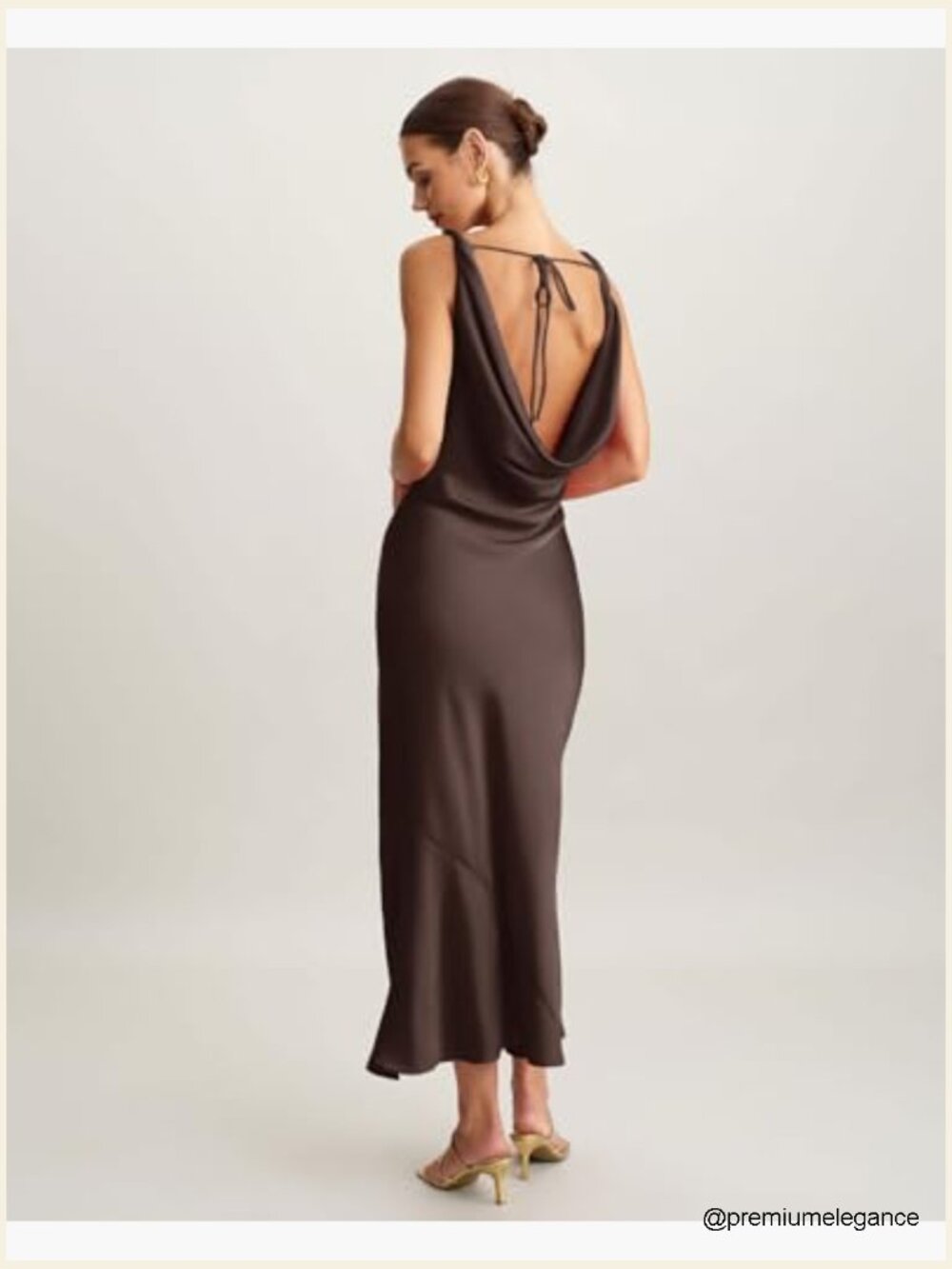 Elegant Cowl Neck Bodycon Maxi Dress Sleeveless Party - Picture 5 of 7